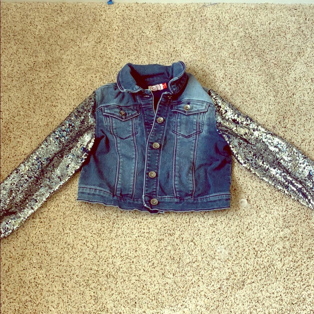 Jean jacket with bling arms